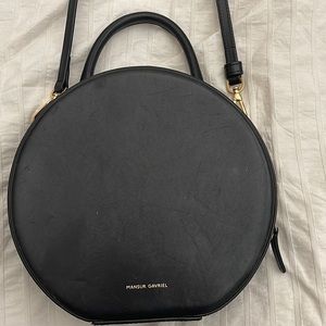 Black Mansur Gavriel Calfskin Circle Bag. Dust bag not included.